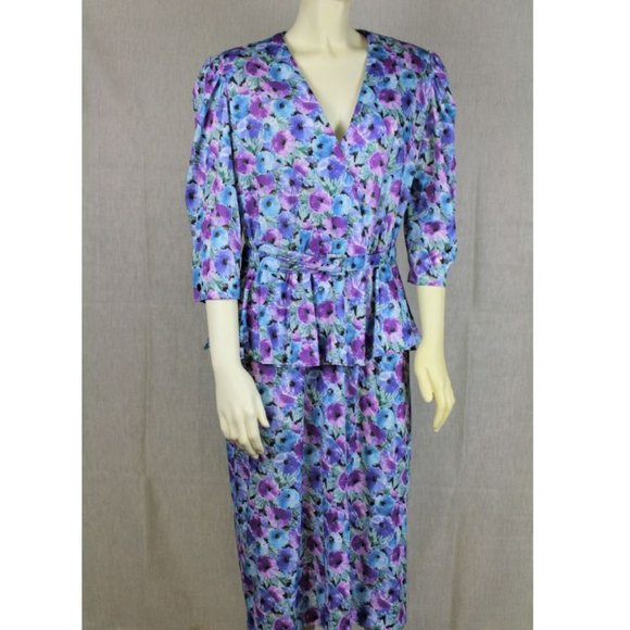 80's Vintage Floral Dress - Picture 1 of 2